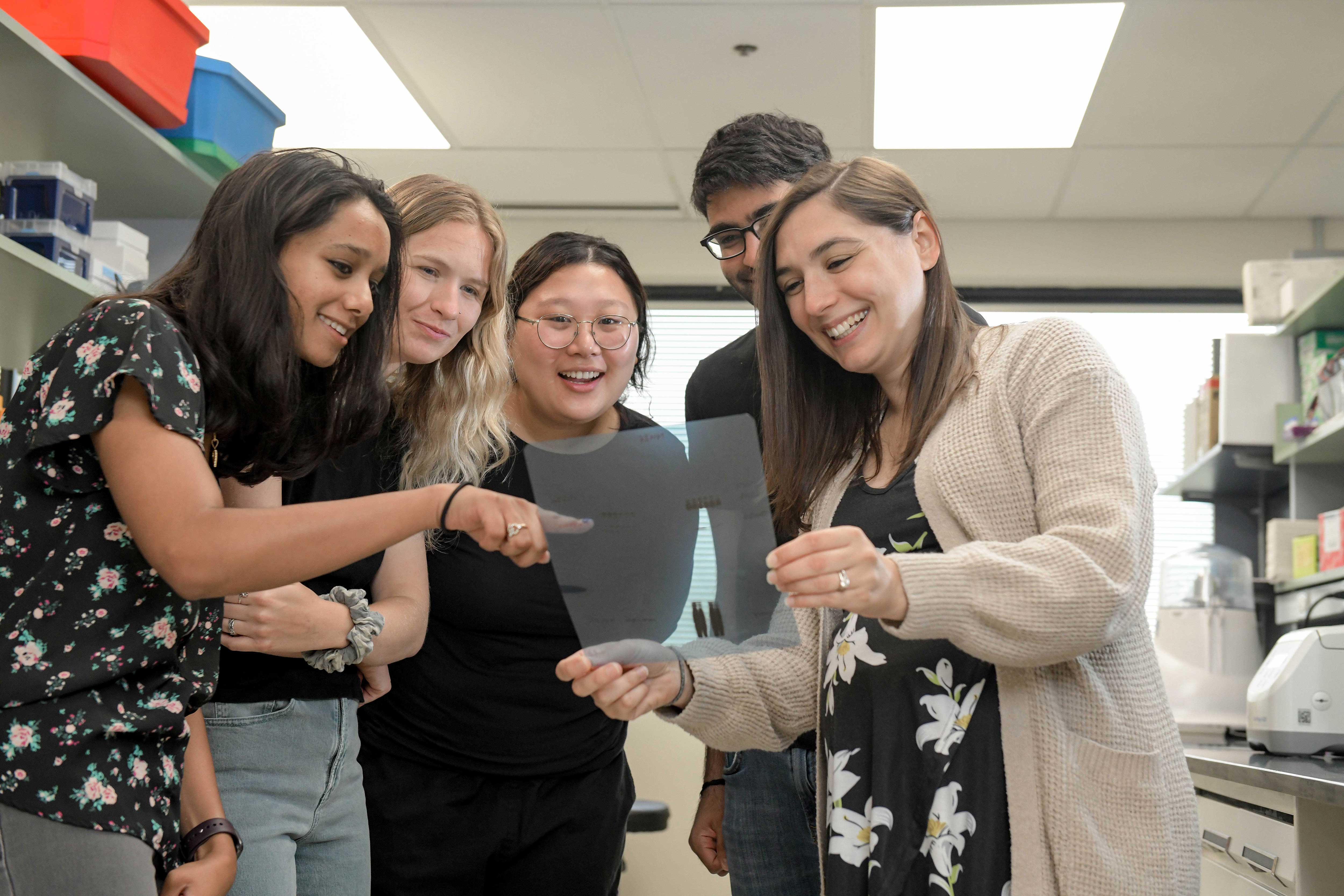 medical students reviewing an xray