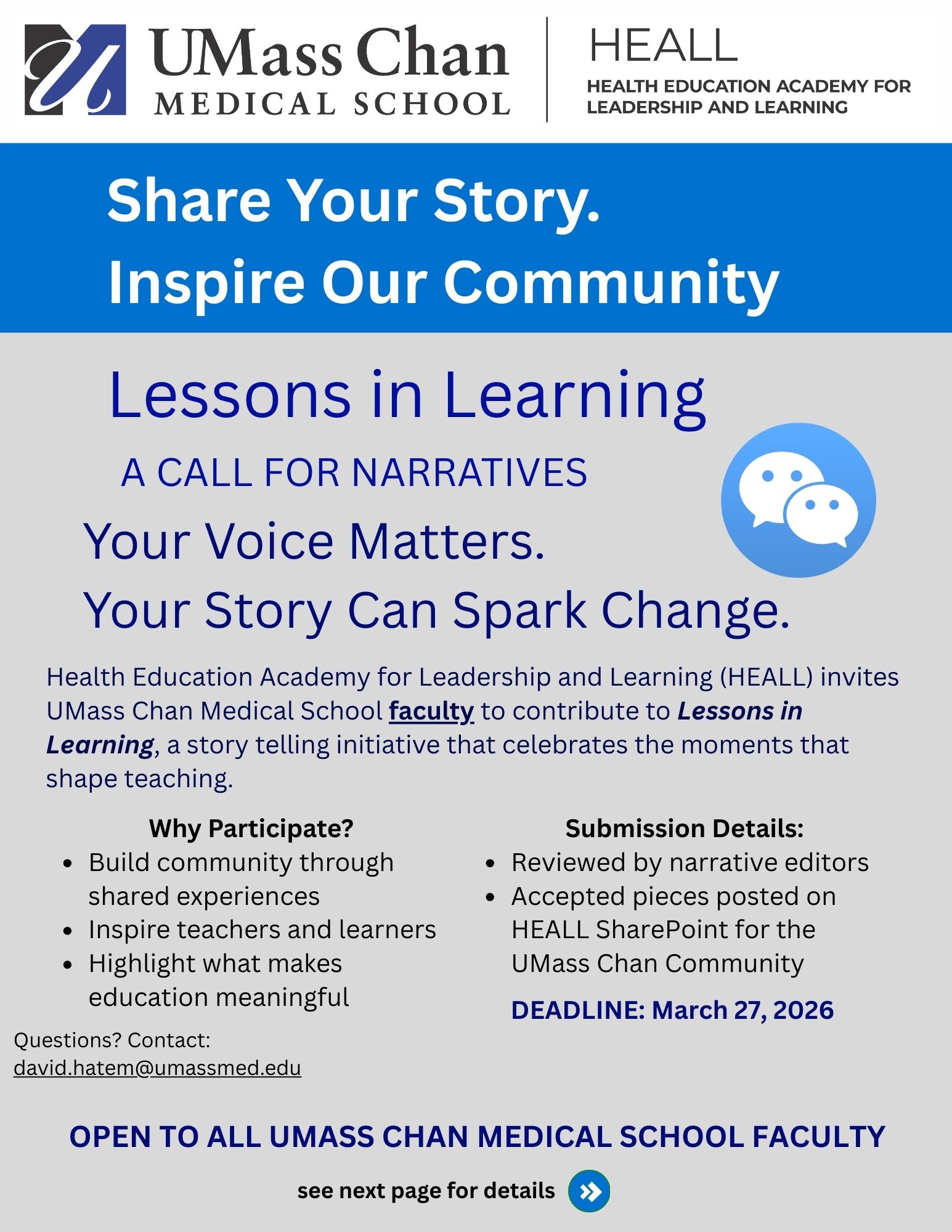 Lessons in learning, a call for narratives