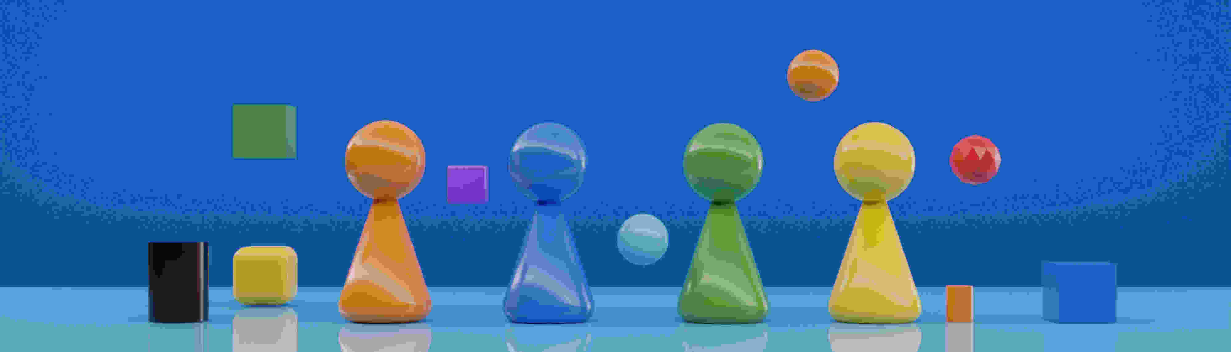 cartoon shapes. 